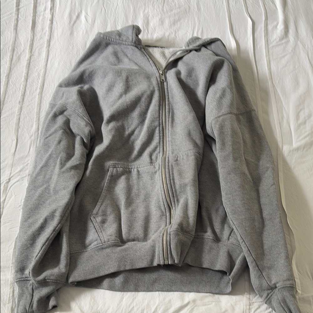 Brandy Melville Gray Zip-Up Hoodie